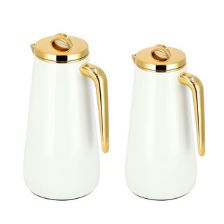 Dallaty Eve set of 2 steel vacuum flask white & gold