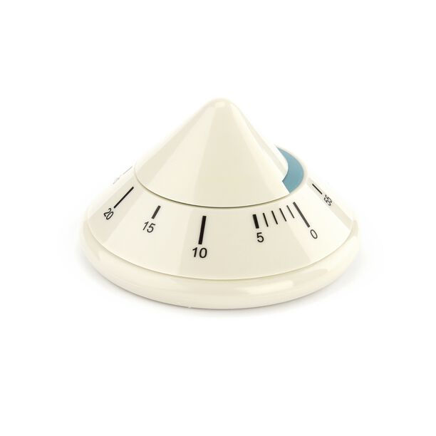 Alberto Plastic Mechanical Kitchen Timer Cone Shape White Color image number 0