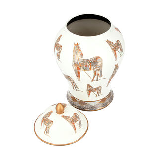 Decorative Jar Horse Design