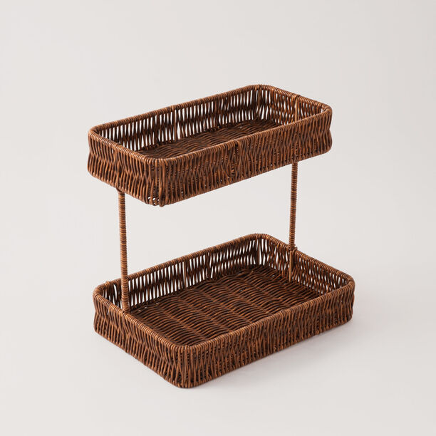 هومز سلة بلاستيكية صناعية، بني 28*19.5*26سم image number 0