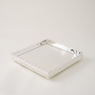 Silver rectangular tray M