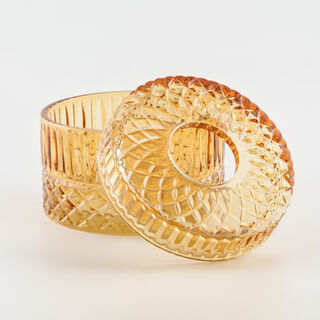 علبة مناديل هومز زجاج بني داكن 16*16*11 سم