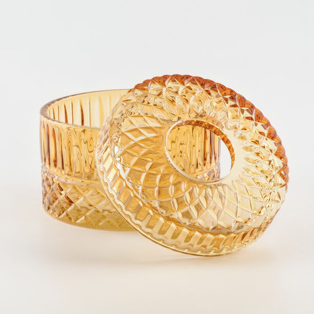 علبة مناديل هومز زجاج بني داكن 16*16*11 سم image number 2