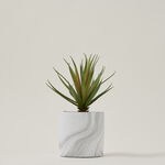Artificial Plant Sword Grass In Cement Pot Green image number 2