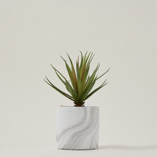 Artificial Plant Sword Grass In Cement Pot Green