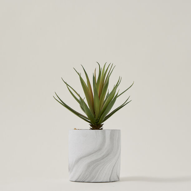 Artificial Plant Sword Grass In Cement Pot Green image number 2