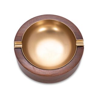 Wood And Metal Ashtray