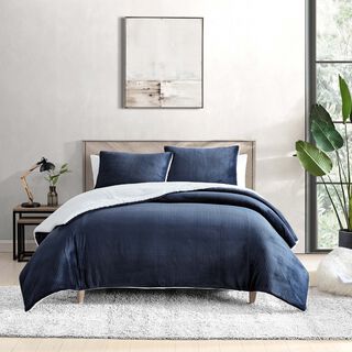 Waffle burnout flannel comforter set 150*220 cm + 50*75 cm