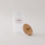 Alberto set of 2 glass canister with bamboo base and wooden spoon 10*10*18.5 image number 2