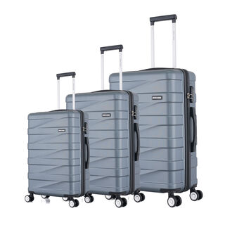 3 Piece Abs Trolley Case Set Horizontal Stripes Light Blue 20/24/28"