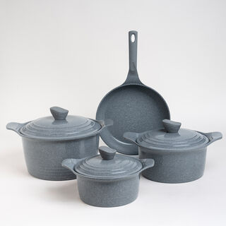 Alberto 7 Piece Ceramic Cookware Set Gray