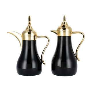 Dallaty gold and black steel flask 1L + 700ml 2 pcs