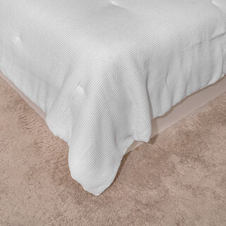 3 Pcs Cotton King Comforter Set, 260*240 Cm, White, Boutique Blanche