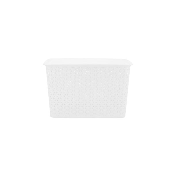 WHITE RATTAN STORAGE BOX STACKABLE image number 0