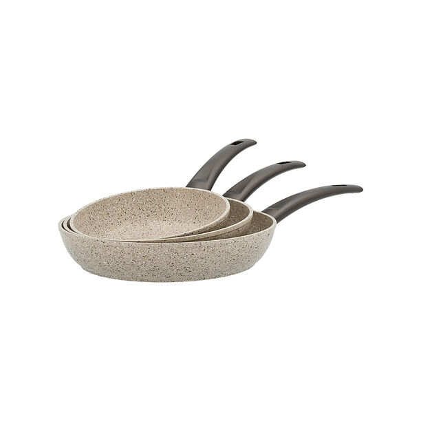 Alberto 3 piece brown granite frypan set 20/24/28 cm image number 1
