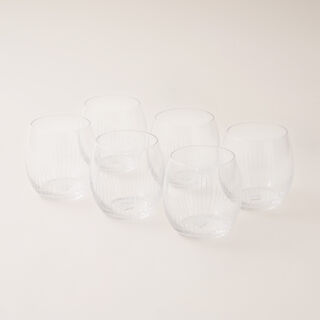 La Mesa 6 pcs striped glass 8.5*8.5*8 cm