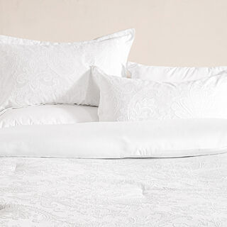 Boutique blanche 3pcs jacquard comforter set king, in white 220*240cm
