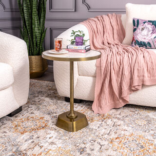 Metal And Marble Side Table 40*40*51 cm