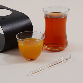 Dallaty glass coffee and tea cup set suitable for 6 people, black