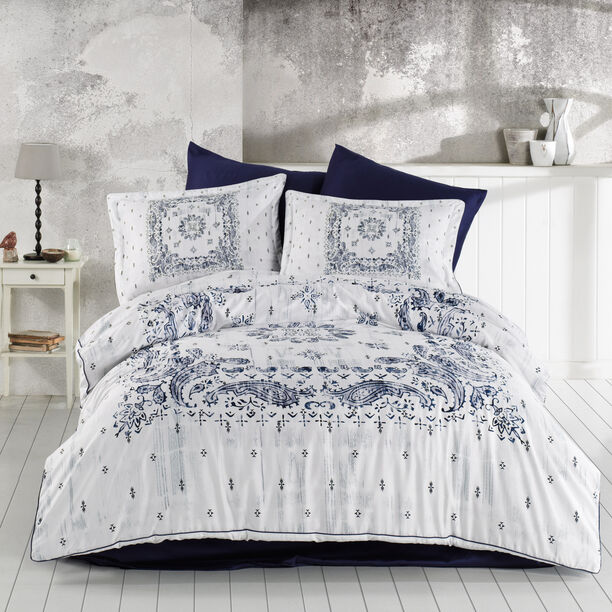 4 Pieces الأزرق الذهبي الشرقية الفاخرة الساتان القطن مجموعة مفروشات الملكة الملك الحجم غطاء لحاف القطن ورقة السرير مجموعة سادات 36 مجموعات الفراش Aliexpress