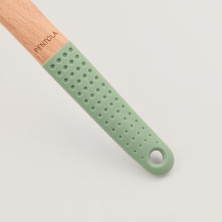 Pentola wood bluntend spoon, silicone handle, green 30*6.9*1.5 cm
