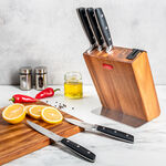 Alberto Acacia Wood Knife Block With 5 Wood Knives Set And Sharpner image number 0