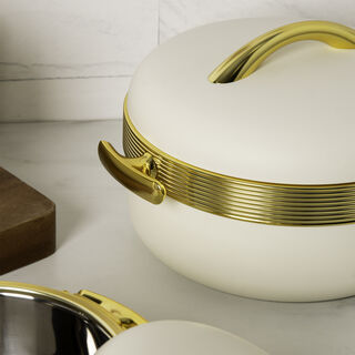 بنتولا طقم سخان طعام ستانلس ستيل 3 قطع، بيج