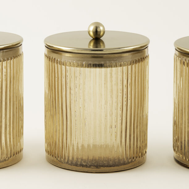 Alberto glass canister set 3pcs, gold image number 2