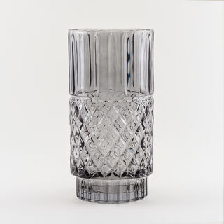 هومز مزهرية زجاج رمادي فاتح 14*14*27.6 سم