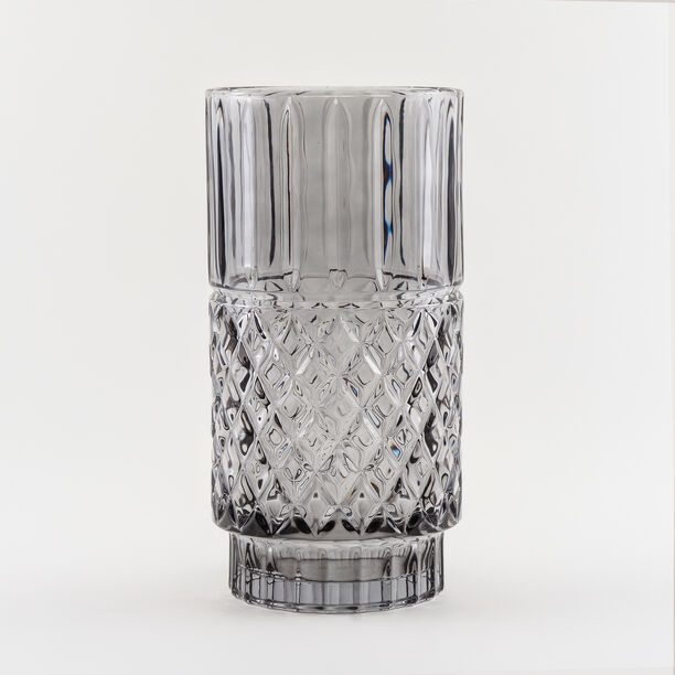 Homez vase glass light grey 14*14*27.6 cm image number 0