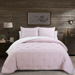 3 Pcs Comforter King Size Set Embroidered Powder image number 0