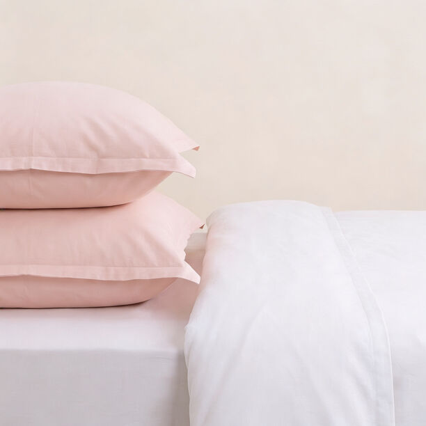 Boutique Blanche Pillow Cover Set 100% Cotton 200Tc Percale Standard Pink 75*50 Cm image number 1