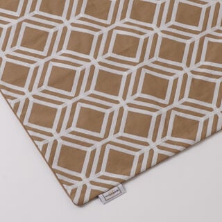 100% Cotton cushion cover with Geometric Embroidery Sand 45x45cm