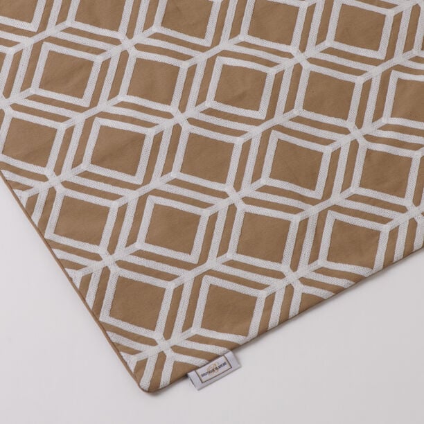 100% Cotton cushion cover with Geometric Embroidery Sand 45x45cm image number 1