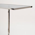 هومز طاولة جانبية ستانلس ستيل فضي مع سطح زجاجي 50*30*60سم image number 2