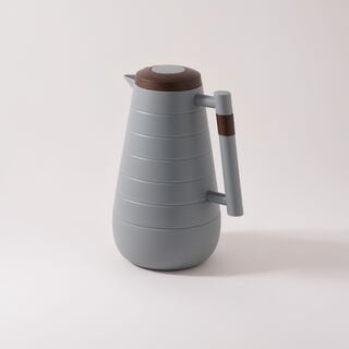 Dallaty Plastic Thermos With Wood Details, Light Blue, 1L