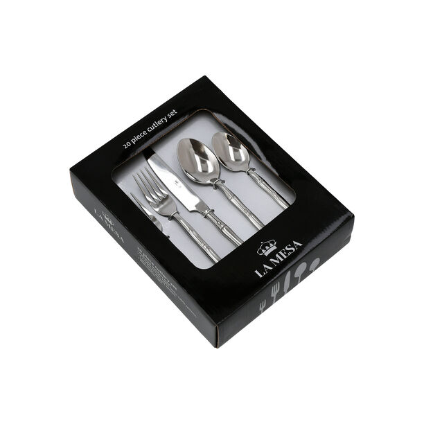 La Mesa silver stainless steel cutlery set 20 pc image number 1