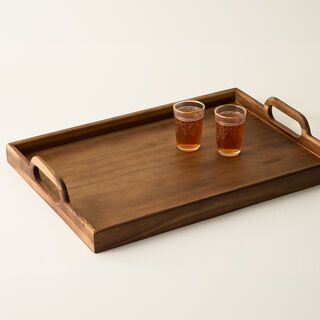 Dallaty rectangular wood tray with handel 50.8*35.6*7cm