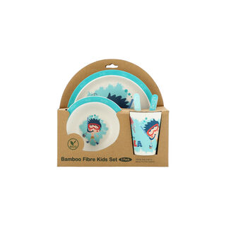 Alberto 5 pieces fiber bamboo kids dinner set snorkelling boy design