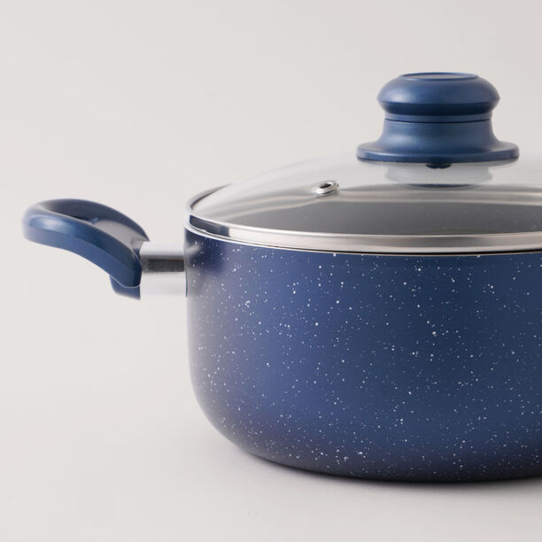 بنتولا طقم قدور جرانيت غير لاصق 12 قطعة، أزرق image number 4