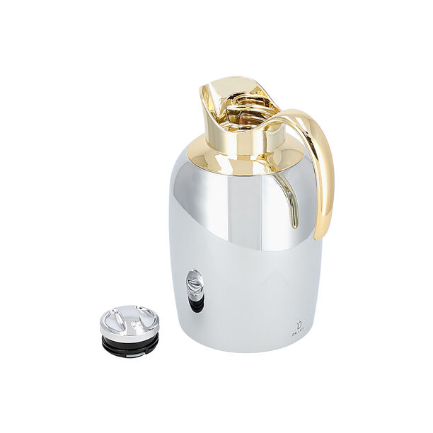 Sarab Steel Vacuum Flask 1.3 L Silver + Gold image number 3