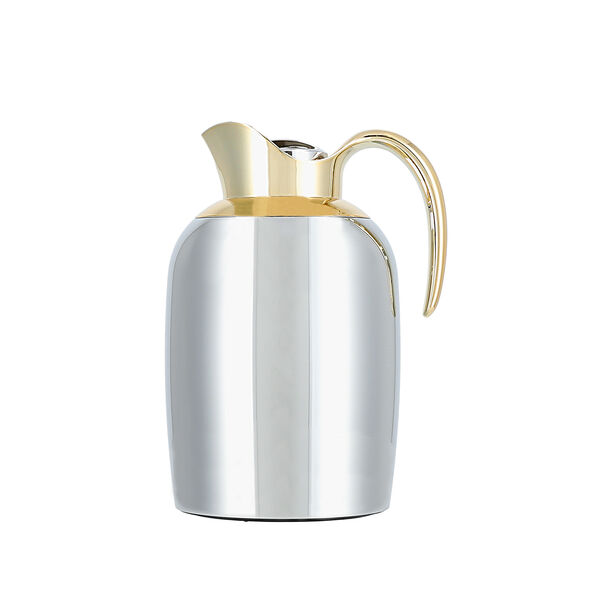 Sarab Steel Vacuum Flask 1.3 L Silver + Gold image number 1