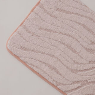 كوتاج دعاسة حمام من الفرو الصناعي، وردي 60*40*1 سم