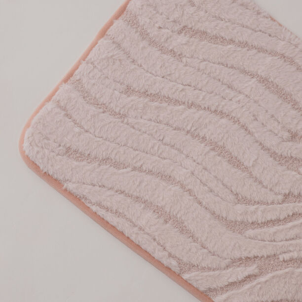 كوتاج دعاسة حمام من الفرو الصناعي، وردي 60*40*1 سم image number 1