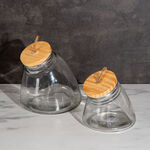 Alberto Leaning Glass Jar With Wooden Lid 1600Ml image number 3