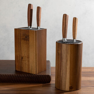 Alberto Acacia Wood Knife Block Holder 