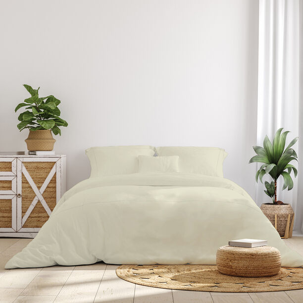 Boutique blanche 500tc egyptian cotton queen duvet set 200*200 cream image number 0