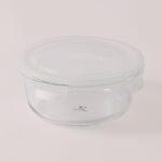 Alberto glass round food container 800ml with lid vent image number 0
