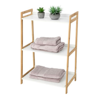 3 Tiers Bamboo Mdf Shelf White