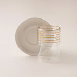 Dallaty Porcelain Tea Cups Set 12Pcs, Gold image number 0